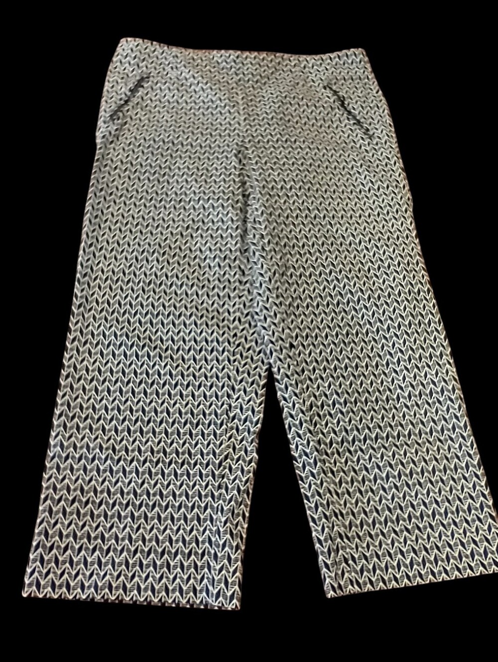 MICHELstudio Black & White Wide Leg Cropped Pants